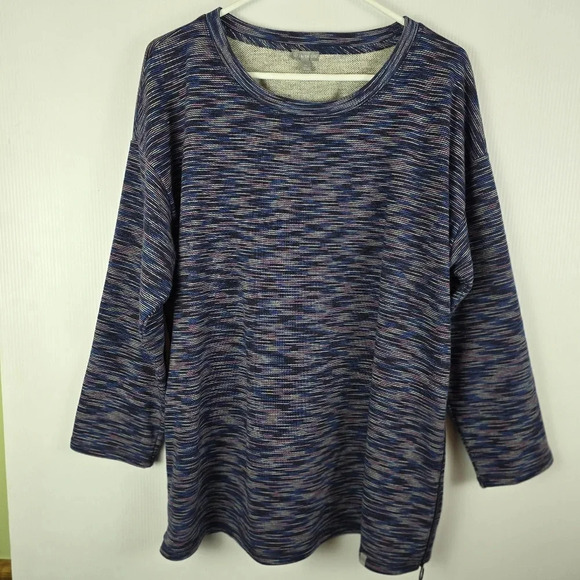 T by Talbots Space Dye Multi Colored Long Sleeve Tunic Zipper Sides Cozy Size 1X - Picture 1 of 10